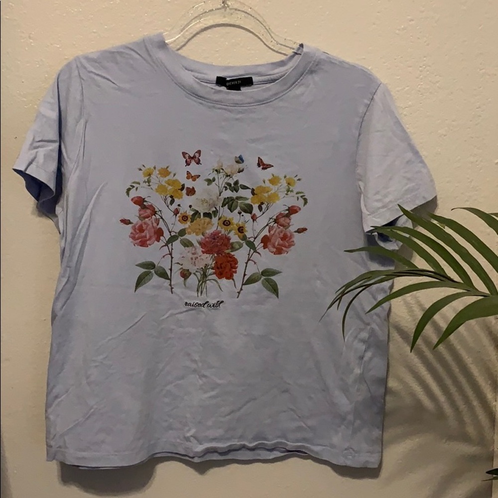 Purple lavender floral butterfly tee